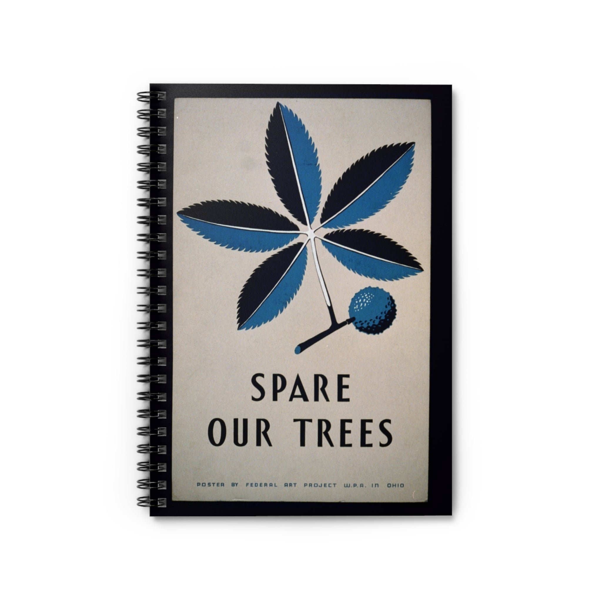 "Spare our trees" vintage spiral notebook