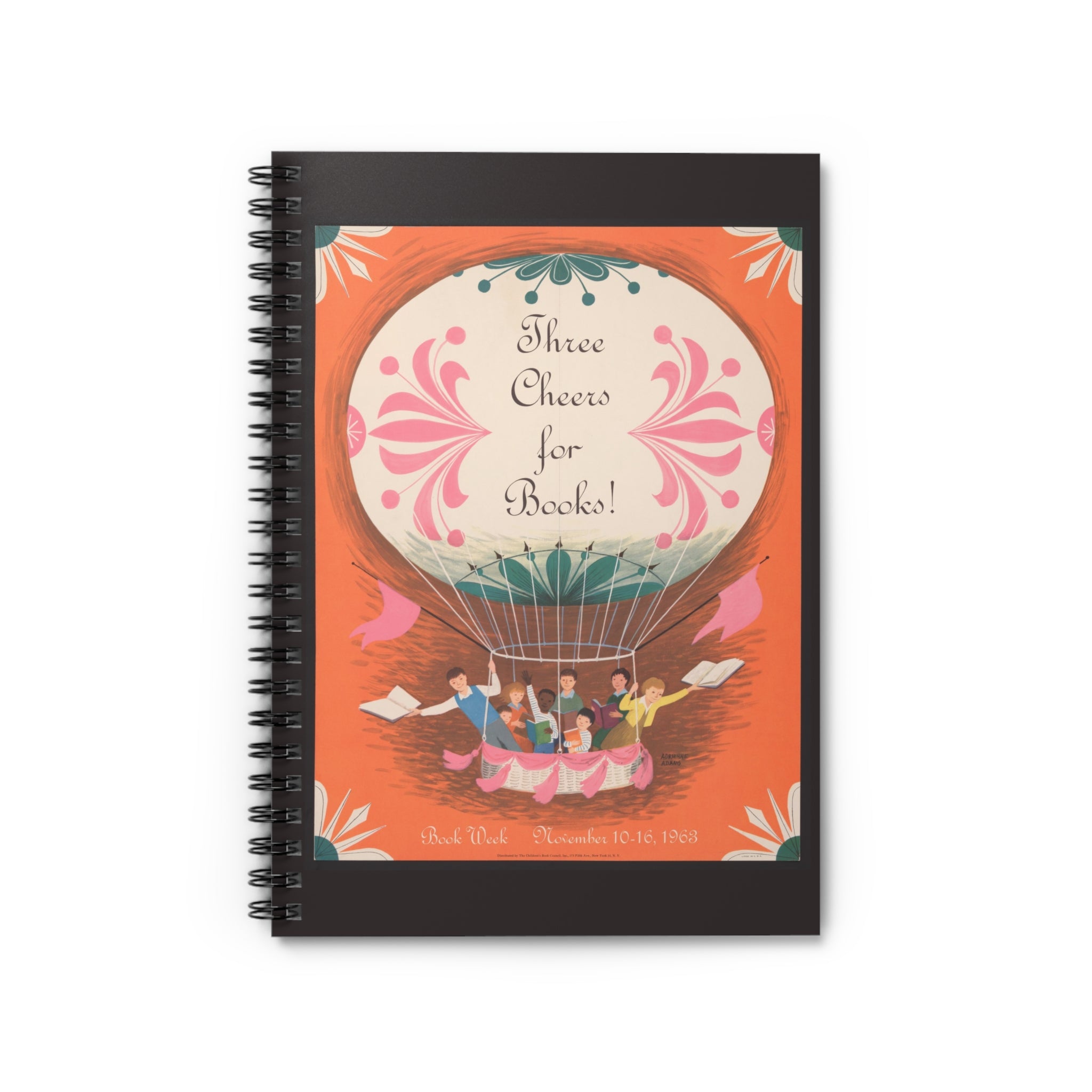 "Three Cheers for Books!" vintage spiral notebook