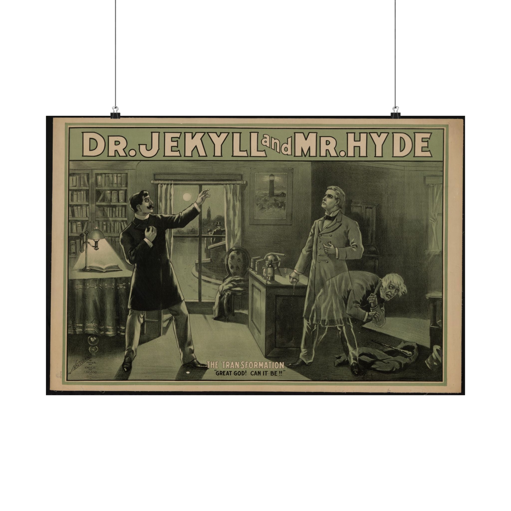 Vintage Dr. Jekyll and Mr. Hyde satin poster