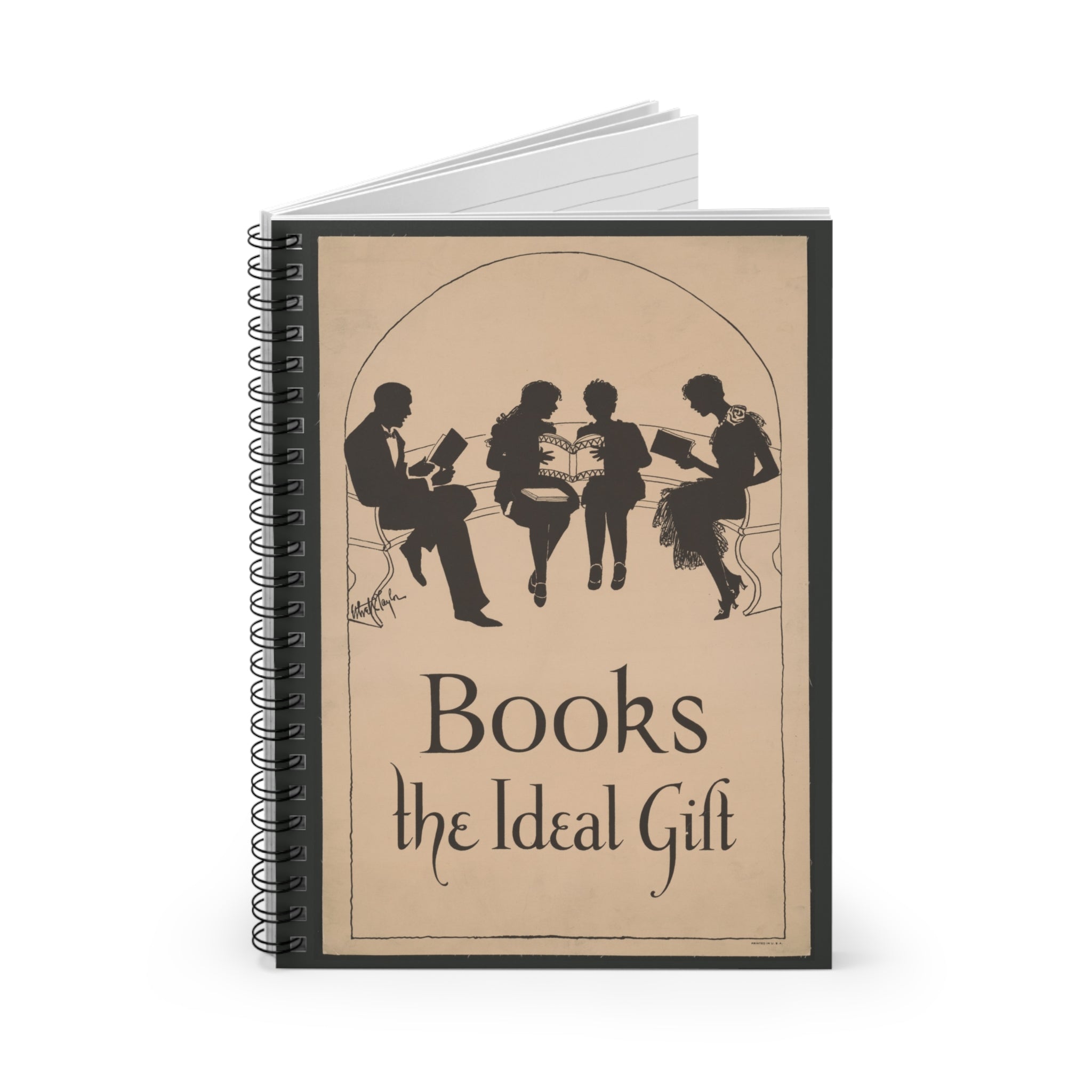 Books: the Ideal Gift vintage poster spiral notebook