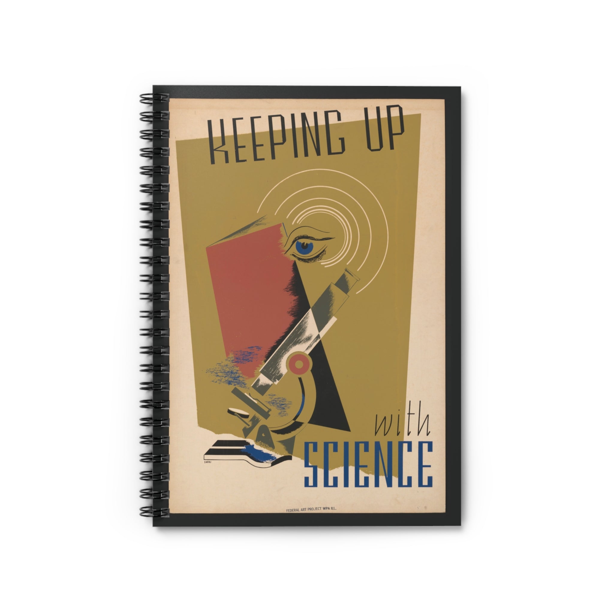 "Keeping up with science" vintage spiral notebook