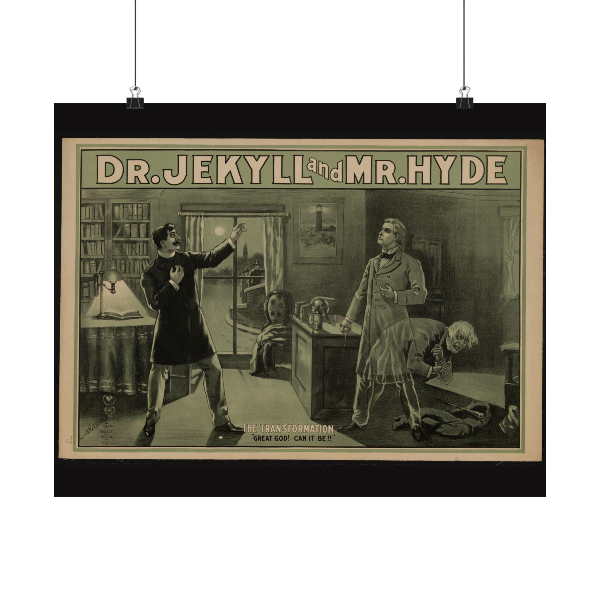 Vintage Dr. Jekyll and Mr. Hyde satin poster