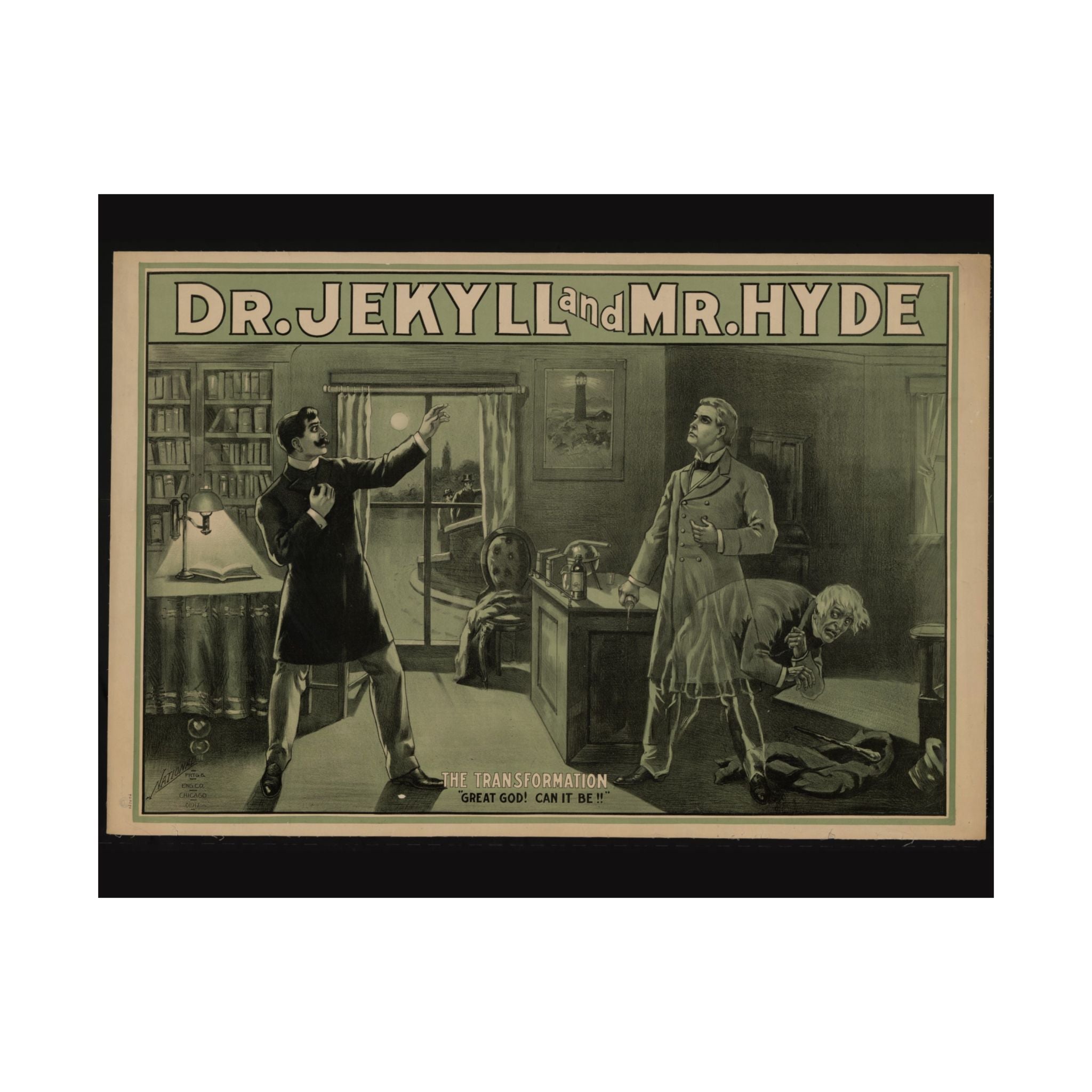 Vintage Dr. Jekyll and Mr. Hyde satin poster
