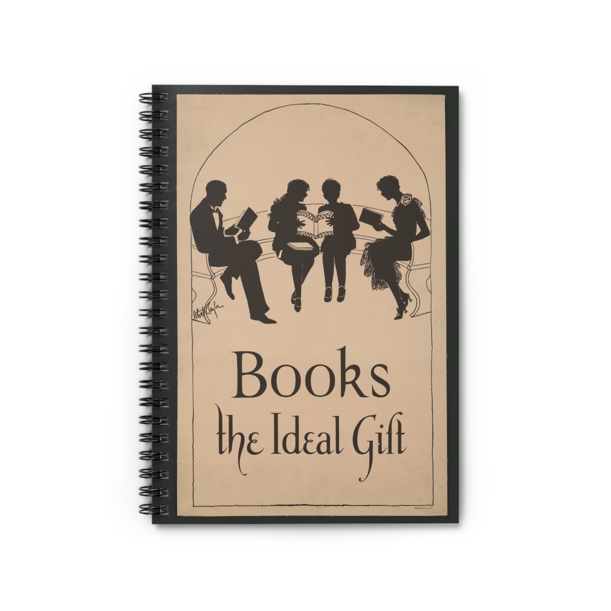 Books: the Ideal Gift vintage poster spiral notebook