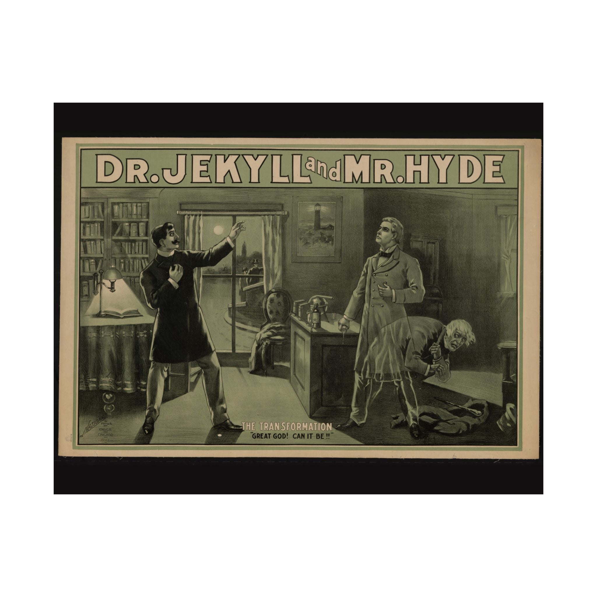 Vintage Dr. Jekyll and Mr. Hyde satin poster