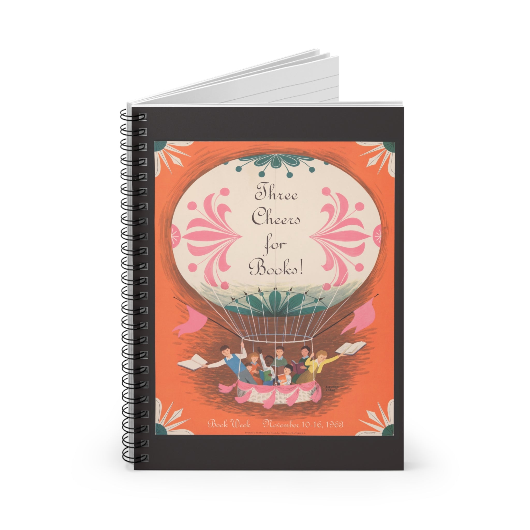 "Three Cheers for Books!" vintage spiral notebook