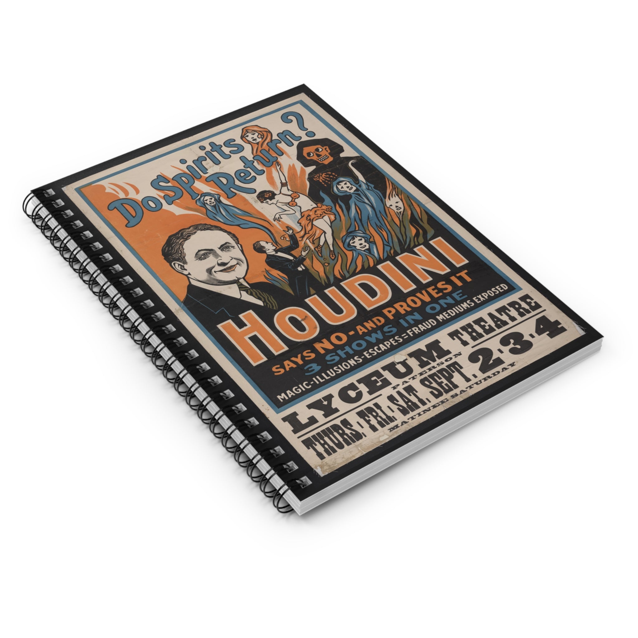 Harry Houdini "Do Spirits Return?" vintage spiral notebook