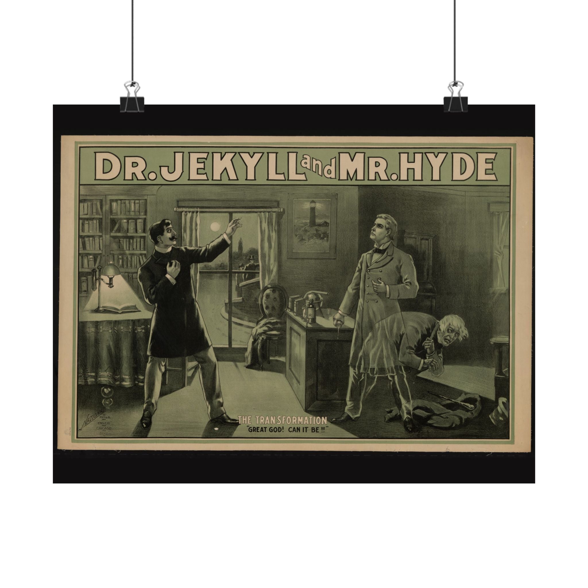 Vintage Dr. Jekyll and Mr. Hyde satin poster