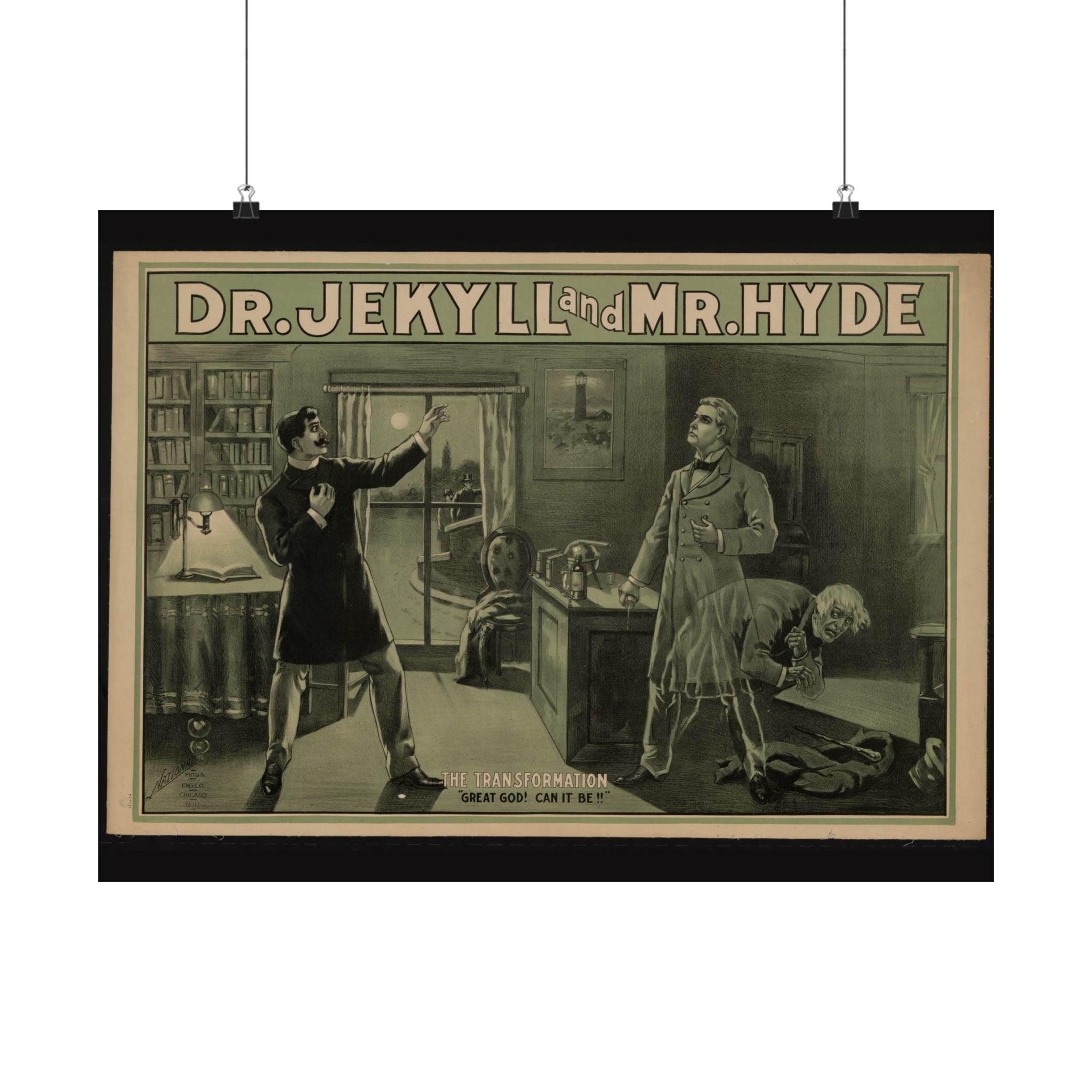 Vintage Dr. Jekyll and Mr. Hyde satin poster