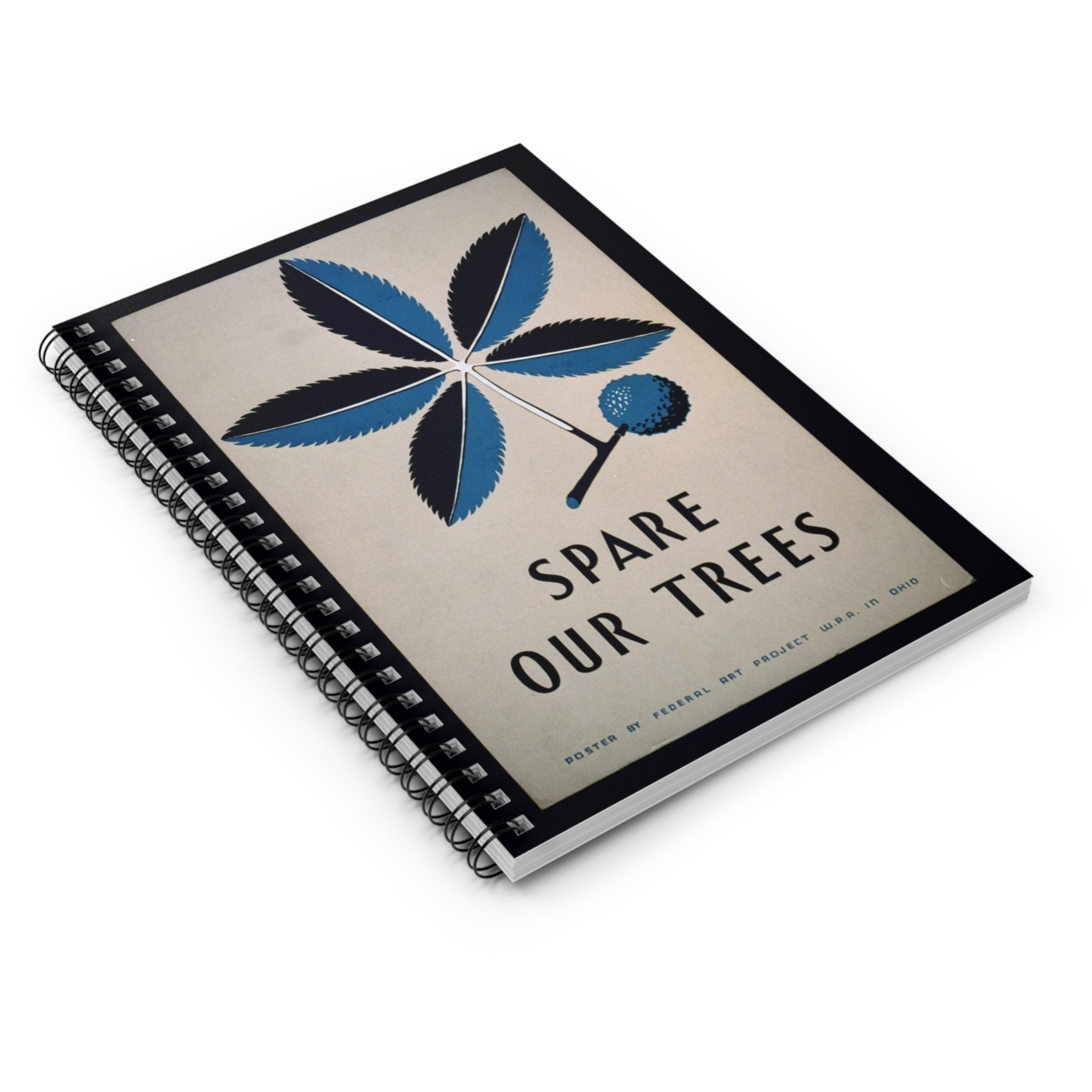 "Spare our trees" vintage spiral notebook