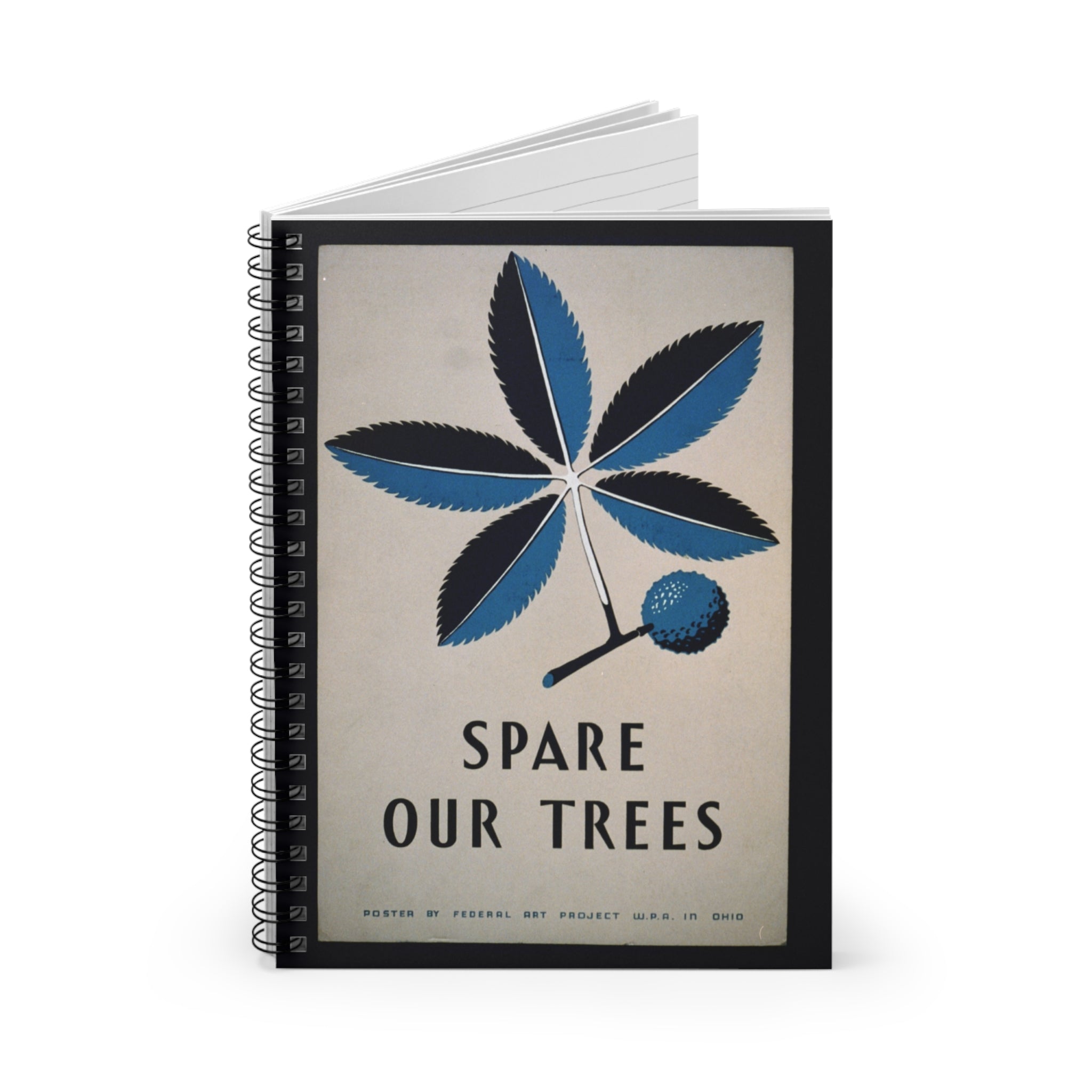 "Spare our trees" vintage spiral notebook
