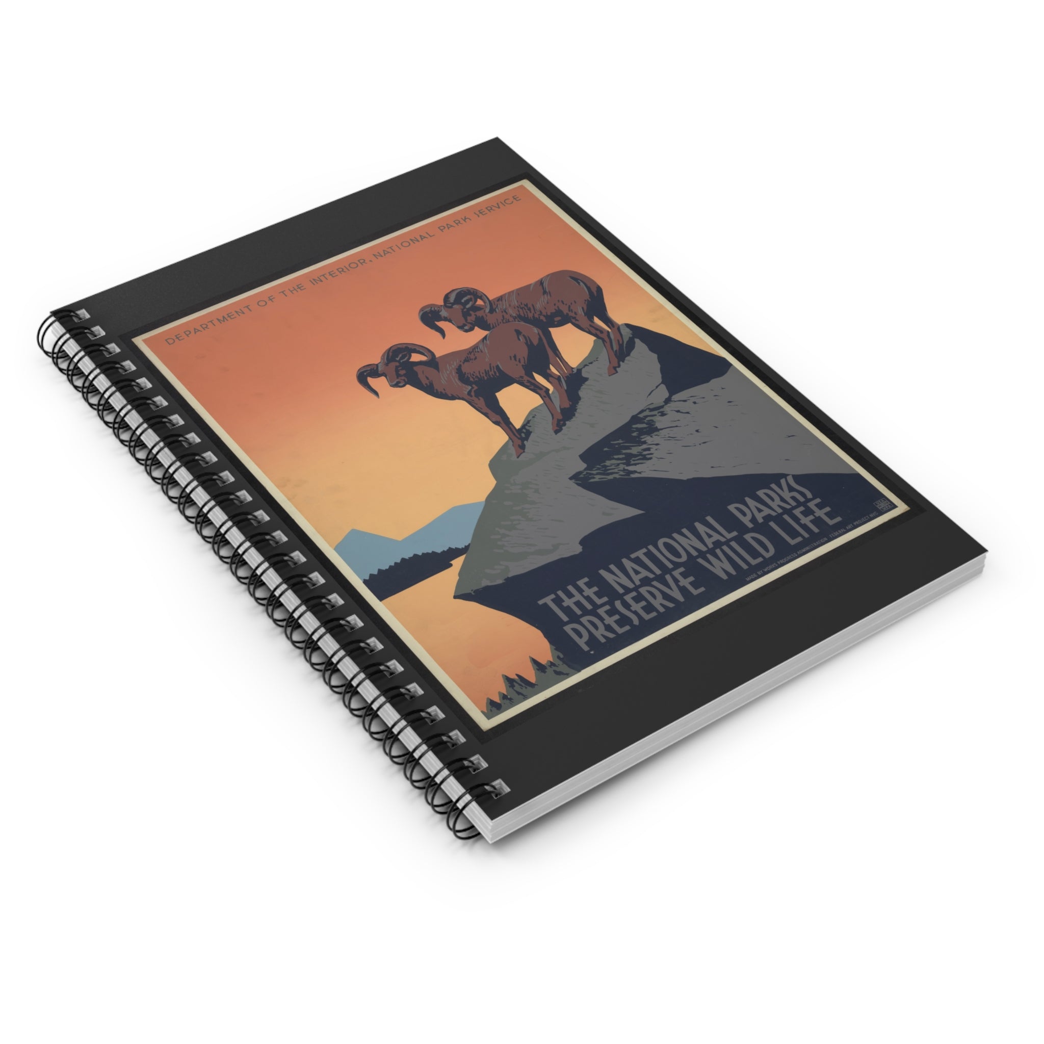 "The national parks preserve wildlife" vintage spiral notebook